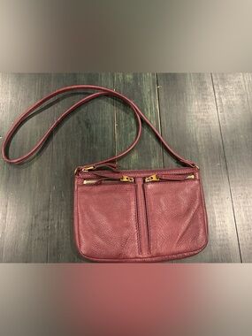 Fossil Burgundy Leather Crossbody Bag
